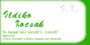 ildiko kocsak business card